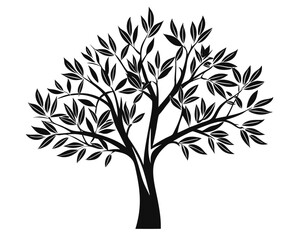 Poster - Collection of diverse botanical silhouettes showcasing various trees shrubs and bushes presented in a clean isolated graphic on a plain background for versatile design applications