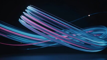 Aufkleber - Abstract Flow:  A mesmerizing display of vibrant light streaks, creating dynamic swirls of blue and pink against a dark backdrop, embodying motion and artistic expression.