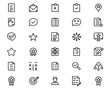 © SMUX SAFALI - Comprehensive collection of minimalist line art symbols representing various aspects of surveys feedback forms and data collection processes for digital interfaces and presentations