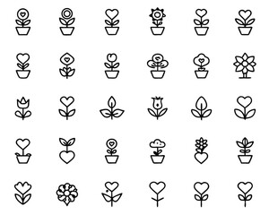 Poster - Botanical heart symbol collection a trio of distinctive designs featuring greenery and affectionate emblems for your creative projects