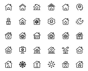 Poster - A collection of minimalist thin line art symbols and icons meticulously crafted with clean outlines for a modern and sophisticated aesthetic suitable for diverse digital applications