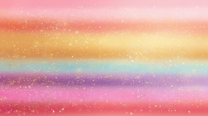 Poster - Cheerful gradient horizontal background with candy-colored stripes, shimmering dust, and soft glow around the frame.