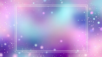 Poster - Soft purple to mint gradient frame background in pop kawaii style with glowing dots and sparkly border effects.