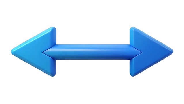 3d rendered illustration of a dual directional arrow showing opposite directions on a white background for business concept or design elements