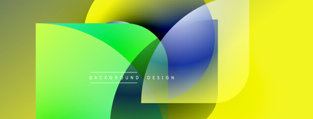 Poster - Abstract vibrant design. Overlapping shapes create dynamic color gradients. Modern aesthetic, suitable for backgrounds, presentations.