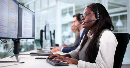 Poster - Diverse Customer Care Center Support Team Providing Specialist Assistance