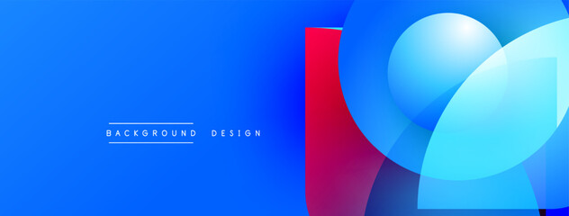 Fototapete - Abstract blue red design. Overlapping shapes create dynamic visual effect. Modern background suitable for digital projects.