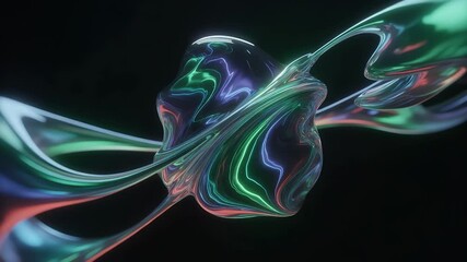 Poster - Chromatic Fluid Dynamics: An artistic representation of abstract, swirling liquid matter in a captivating display of colors and light, revealing the beauty of fluid dynamics.