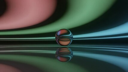 Poster - Colorful Abstract Orb:A mesmerizing 3D abstract orb glows amidst vibrant waves of color, a symphony of light and shadow creating a dynamic visual experience.