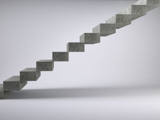 Poster - Digital image of steps against gray background