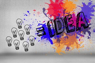 Poster - Idea on splashes on grey background