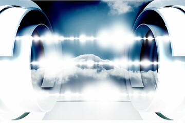 Poster - Abstract cloud design in futuristic structure