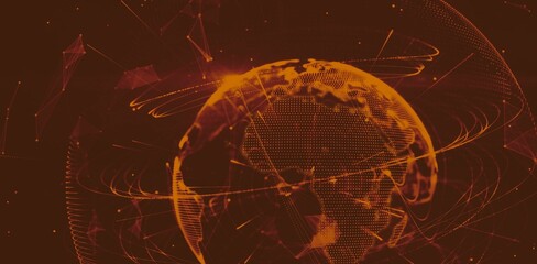 Poster - Globe with connecting lines