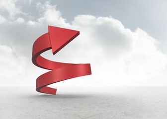 Poster - Red spiral arrow in the sky
