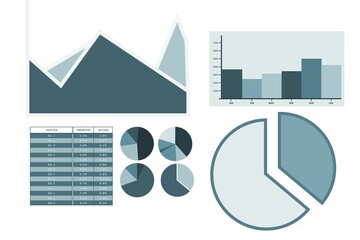 Leinwandbilder - Composite image of various graph chart