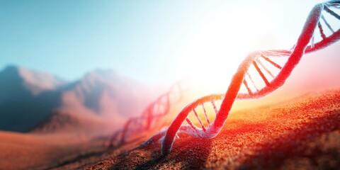 Aufkleber - Premium Modern DNA Double Helix Visualization High-Tech Genomics Research with Authentic Molecular Modeling for Healthcare and Biotechnology Marketing