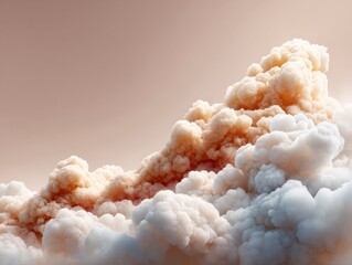Poster - Dramatic digital cloudscape with dynamic textured formations and warm tones for modern creative content and premium background design trends