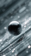 Aufkleber - Futuristic Qubit Processor Sphere with Digital Core Particle in Advanced Lab Setting Symbolizing Quantum Innovation and Next-Level Data Security