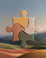 Aufkleber - Modern Premium Puzzle Pieces Unity Concept Authentic Collaborative Teamwork for Business and Corporate Social Media Marketing Campaigns