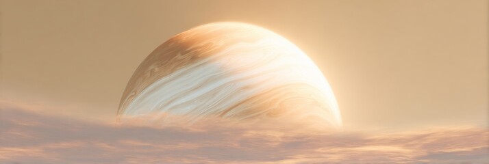 Aufkleber - Premium High-Quality Cosmic Planet with Swirling Atmosphere in Open Space for Modern Education and Astronomy Marketing Content Inspiring Discovery