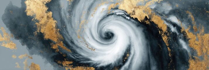 Poster - Premium Satellite View of Hurricane System Over Ocean Modern Climate Resilience Technology for Professional Environmental Marketing and Editorial Use