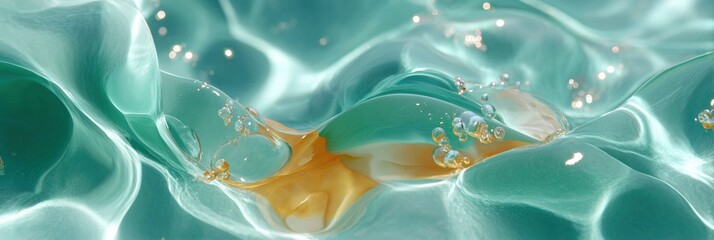 Poster - Cyan Abstract Fluid Shapes with Soft Gradients and Organic Overlaps for Innovative Technology Marketing and Digital Creative Flow Concepts