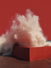 Poster - Premium High-Quality Shoreline Defense Wave Splash Against Concrete Breakwater Modern Climate Resilience Editorial for Professional Environmental Marketing
