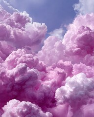 Poster - Dramatic Pink Storm Clouds Forming Moody Sky with Swirling Textures - Perfect for Environmental Awareness and Climate Change Campaigns