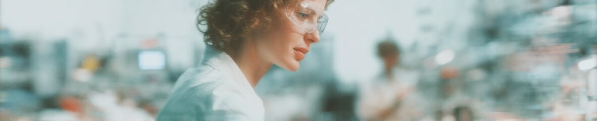 Aufkleber - Professional Industrial AR Glasses Overlay with Predictive Maintenance Analytics Modern Technology for Tech-Savvy Adults in Corporate Marketing and Editorial Use