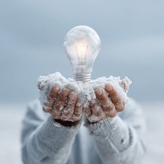 Aufkleber - Professional innovative financial solutions concept with glowing light bulb and digital network, modern portfolio strategy for confident business marketing