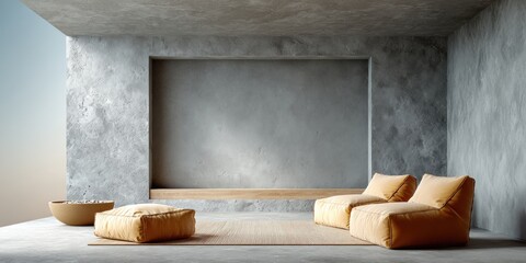 Aufkleber - Modern Minimalist Ambient Home Cinema with Luxury Seating Premium Lifestyle Setup for Young Professionals and Social Media Content Creation