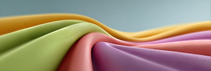 Aufkleber - Modern Abstract Colorful Fabric Waves Premium High-Quality Textile Texture for Creative Design and Fashion Marketing Campaigns