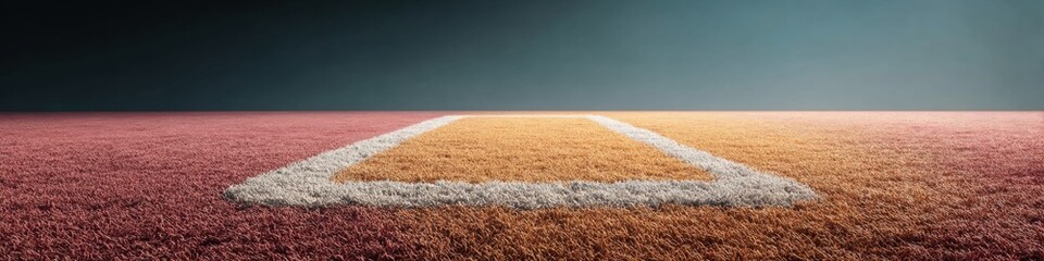 Aufkleber - Professional Soccer Field Center Circle with Textured Grass and Precise Midfield Markings in Dramatic Light for Premium Sports Marketing and Editorial Use