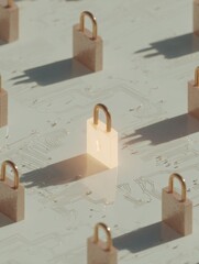Aufkleber - Modern Cybersecurity Digital Locks Concept Premium Technology Protection for Professional Online Safety Campaigns and Trusted Business Marketing