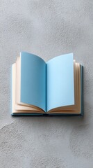 Aufkleber - Modern Blank Open Notebook with Light Blue Pages High-Quality Minimalist Stationery for Creative Professionals and Social Media Marketing Content