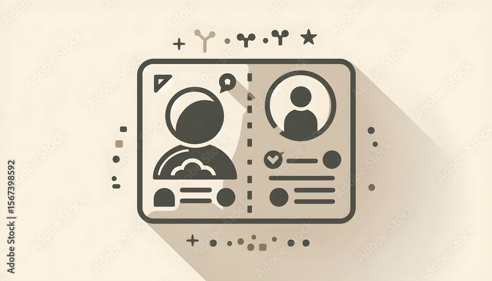 Flat icon of communication user avatar with simplified shape placed on ...