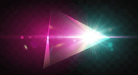 Poster - Abstract background with bright light shining through a prism-like object