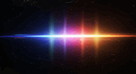 Poster - Abstract colorful light streaks against a black background, creating a futuristic effect