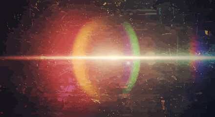 Poster - Dramatic light flare effect on a textured dark background and vintage effect