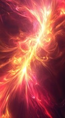 Poster - Abstract swirling light patterns in vibrant red and orange