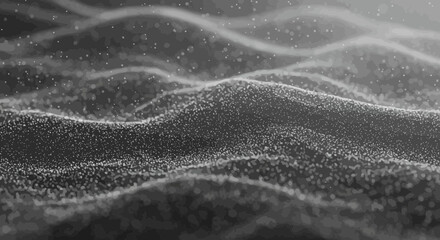Poster - Abstract digital particle wave background with monochrome and dynamic form