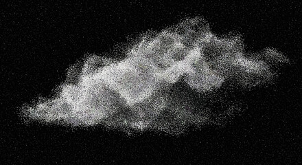 Poster - Abstract cloud of particles on black canvas backdrop creating dreamy effect