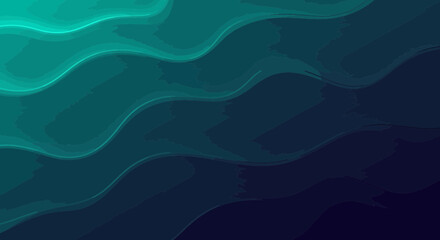 Poster - Abstract fluid gradient waves background in shades of blue and green tones