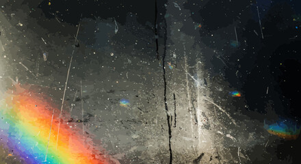 Poster - Grunge textured background with rainbow colors and abstract dark overlay effect