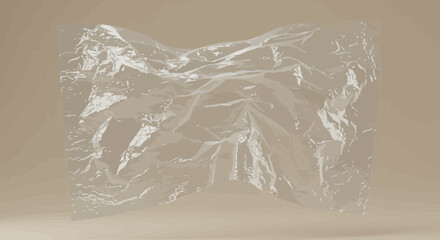 Poster - Abstract transparent plastic bag texture with realistic crumpled effect concept