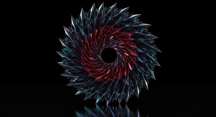Leinwandbilder - Abstract vortex of crystalline structures with chromatic highlights in captivating arrangement