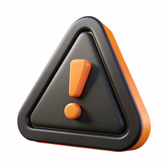 Aufkleber - 3d rendered warning sign with exclamation mark isolated on white background