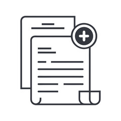 Fototapete - Add New Document Icon, Minimalist Vector Symbol for File Creation and Management