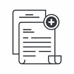 Fototapete - Add New Document Icon, Minimalist Vector Symbol for File Creation and Management
