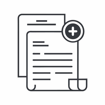 Add New Document Icon, Minimalist Vector Symbol for File Creation and Management